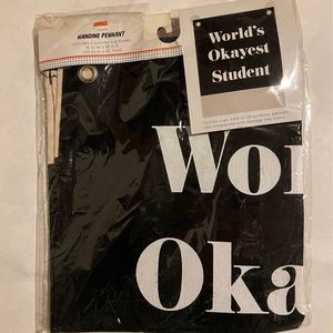 NEW World's Okayest Student Hanging Pennant Banner with Suction Cups